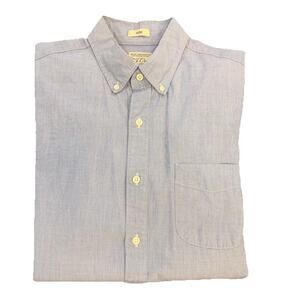 J.Crew Slim Untucked Secret Wash Shirt - Organic Cotton Stretch Men's Sz M Blue